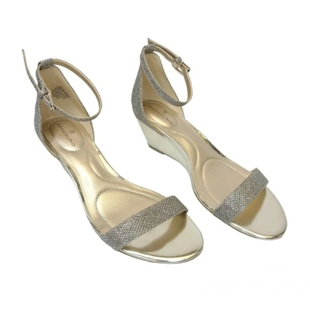 Bandolino Omira Silver Gold Wedges 6.5